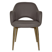Bright Side Furniture Lex Vinyl Dining Chairs with Brass Legs