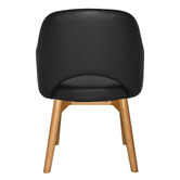 Bright Side Furniture Lex Vinyl Dining Chairs with Ash Wood Legs