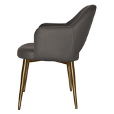 Bright Side Furniture Lex Vinyl Dining Chairs with Brass Legs