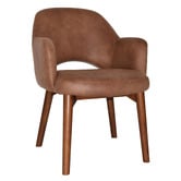 Bright Side Furniture Lex Faux Leather Dining Chairs with Ash Wood Legs