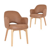 Bright Side Furniture Lex Upholstered Dining Chairs with Ash Wood Legs