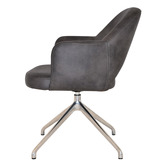 Bright Side Furniture Lex Faux Leather Trestle Armchairs