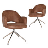 Bright Side Furniture Lex Faux Leather Trestle Armchairs