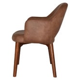 Bright Side Furniture Lex Faux Leather Dining Chairs with Ash Wood Legs
