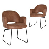 Bright Side Furniture Lex Faux Leather Sled Dining Chairs
