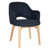 Bright Side Furniture Lex Cotton-Blend Dining Chairs with Ash Wood Legs