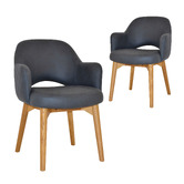 Bright Side Furniture Lex Upholstered Dining Chairs with Ash Wood Legs