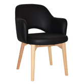 Bright Side Furniture Lex Vinyl Dining Chairs with Ash Wood Legs