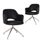 Bright Side Furniture Lex Vinyl Trestle Armchairs