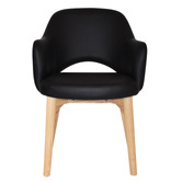 Bright Side Furniture Lex Vinyl Dining Chairs with Ash Wood Legs