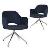 Bright Side Furniture Lex Cotton-Blend Trestle Armchairs
