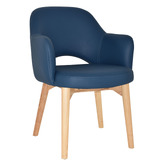 Bright Side Furniture Lex Vinyl Dining Chairs with Ash Wood Legs