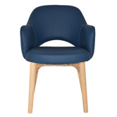 Bright Side Furniture Lex Vinyl Dining Chairs with Ash Wood Legs