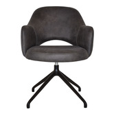 Bright Side Furniture Lex Faux Leather Trestle Armchairs
