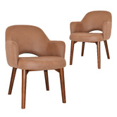 Bright Side Furniture Lex Upholstered Dining Chairs with Ash Wood Legs