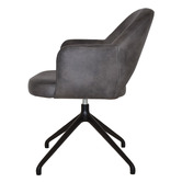 Bright Side Furniture Lex Faux Leather Trestle Armchairs