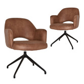 Bright Side Furniture Lex Faux Leather Trestle Armchairs