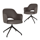 Bright Side Furniture Lex Vinyl Trestle Armchairs