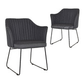 Bright Side Furniture Ferguson Cotton-Blend Sled Dining Chairs