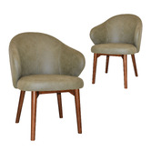 Bright Side Furniture Scranton Upholstered Dining Chairs with Ash Wood Legs