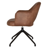 Bright Side Furniture Lex Faux Leather Trestle Armchairs