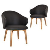 Bright Side Furniture Scranton Vinyl Dining Chairs with Ash Wood Legs