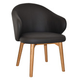 Bright Side Furniture Scranton Vinyl Dining Chairs with Ash Wood Legs