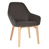 Bright Side Furniture Bellevue Vinyl Dining Chairs with Ash Wood Legs