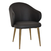 Bright Side Furniture Scranton Vinyl Dining Chairs with Brass Legs