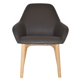 Bright Side Furniture Bellevue Vinyl Dining Chairs with Ash Wood Legs