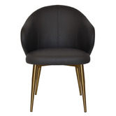 Bright Side Furniture Scranton Vinyl Dining Chairs with Brass Legs