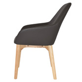 Bright Side Furniture Bellevue Vinyl Dining Chairs with Ash Wood Legs