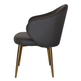 Bright Side Furniture Scranton Vinyl Dining Chairs with Brass Legs