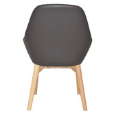 Bright Side Furniture Bellevue Vinyl Dining Chairs with Ash Wood Legs