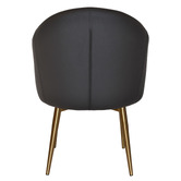 Bright Side Furniture Scranton Vinyl Dining Chairs with Brass Legs