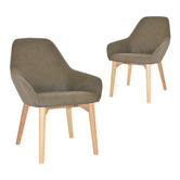 Bright Side Furniture Bellevue Upholstered Dining Chairs with Ash Wood Legs