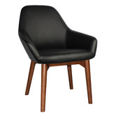 Bright Side Furniture Bellevue Vinyl Dining Chairs with Ash Wood Legs