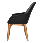 Bright Side Furniture Bellevue Vinyl Dining Chairs with Ash Wood Legs