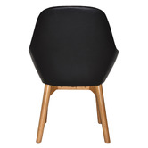 Bright Side Furniture Bellevue Vinyl Dining Chairs with Ash Wood Legs