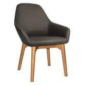 Bright Side Furniture Bellevue Vinyl Dining Chairs with Ash Wood Legs