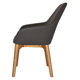 Bright Side Furniture Bellevue Vinyl Dining Chairs with Ash Wood Legs