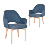 Bright Side Furniture 93cm Lex Cotton-Blend Dining Chairs with Ash Wood Legs