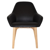 Bright Side Furniture Bellevue Vinyl Dining Chairs with Ash Wood Legs