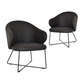 Bright Side Furniture Scranton Vinyl Cross Sled Dining Chairs