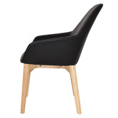 Bright Side Furniture Bellevue Vinyl Dining Chairs with Ash Wood Legs