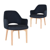 Bright Side Furniture 93cm Lex Cotton-Blend Dining Chairs with Ash Wood Legs