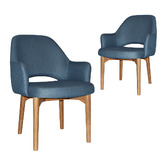 Bright Side Furniture 93cm Lex Cotton-Blend Dining Chairs with Ash Wood Legs