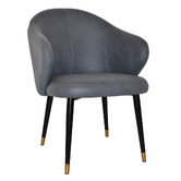 Bright Side Furniture Scranton Upholstered Dining Chairs with Brass Accent
