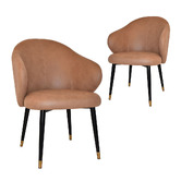 Bright Side Furniture Scranton Upholstered Dining Chairs with Brass Accent