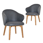 Bright Side Furniture Scranton Upholstered Dining Chairs with Ash Wood Legs